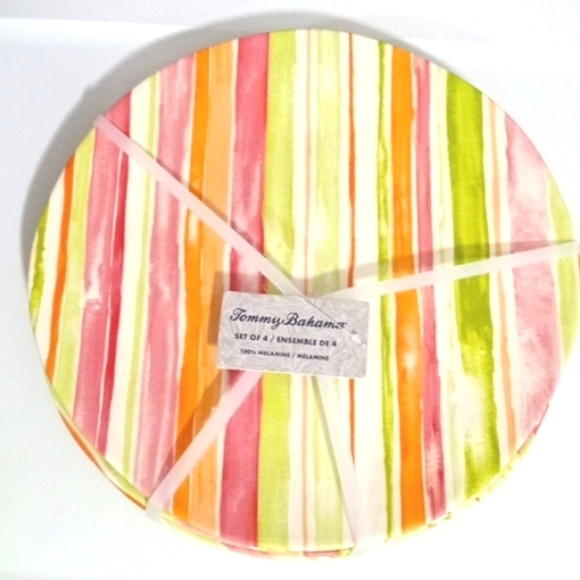SET OF 12 TOMMY BAHAMA 100% MELAMINE DINNER PLATES SALAD PLATES & SOUP BOWLS NWT - Picture 3 of 6